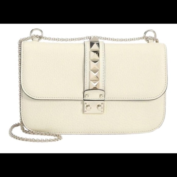 valentino white rockstud bag